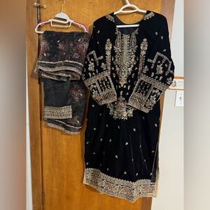 Elegant Black Embroidered Dress